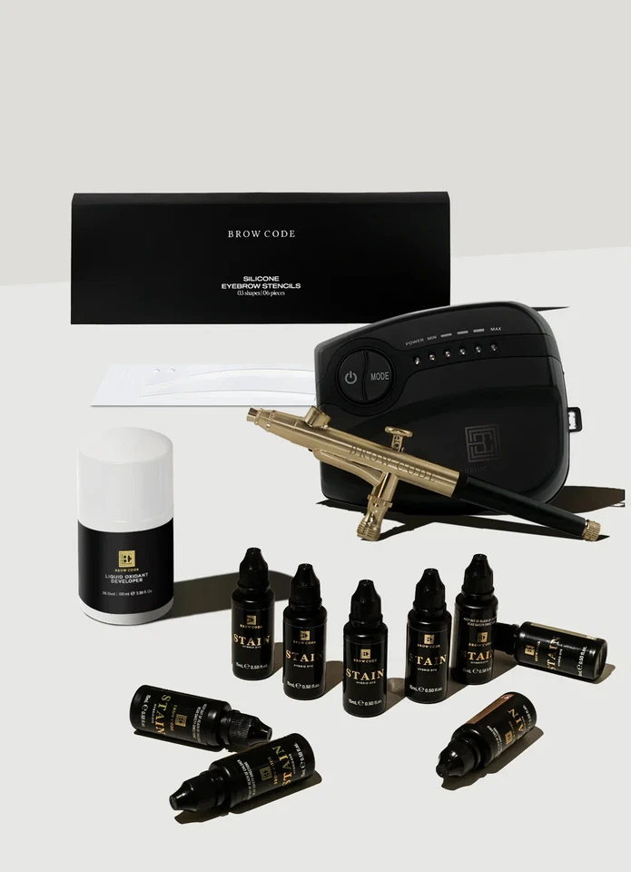 Brow Code Professional Stain Hybrid Brow Dye Kit – Airbrush System | 9 Shades + - Image 2 of 4