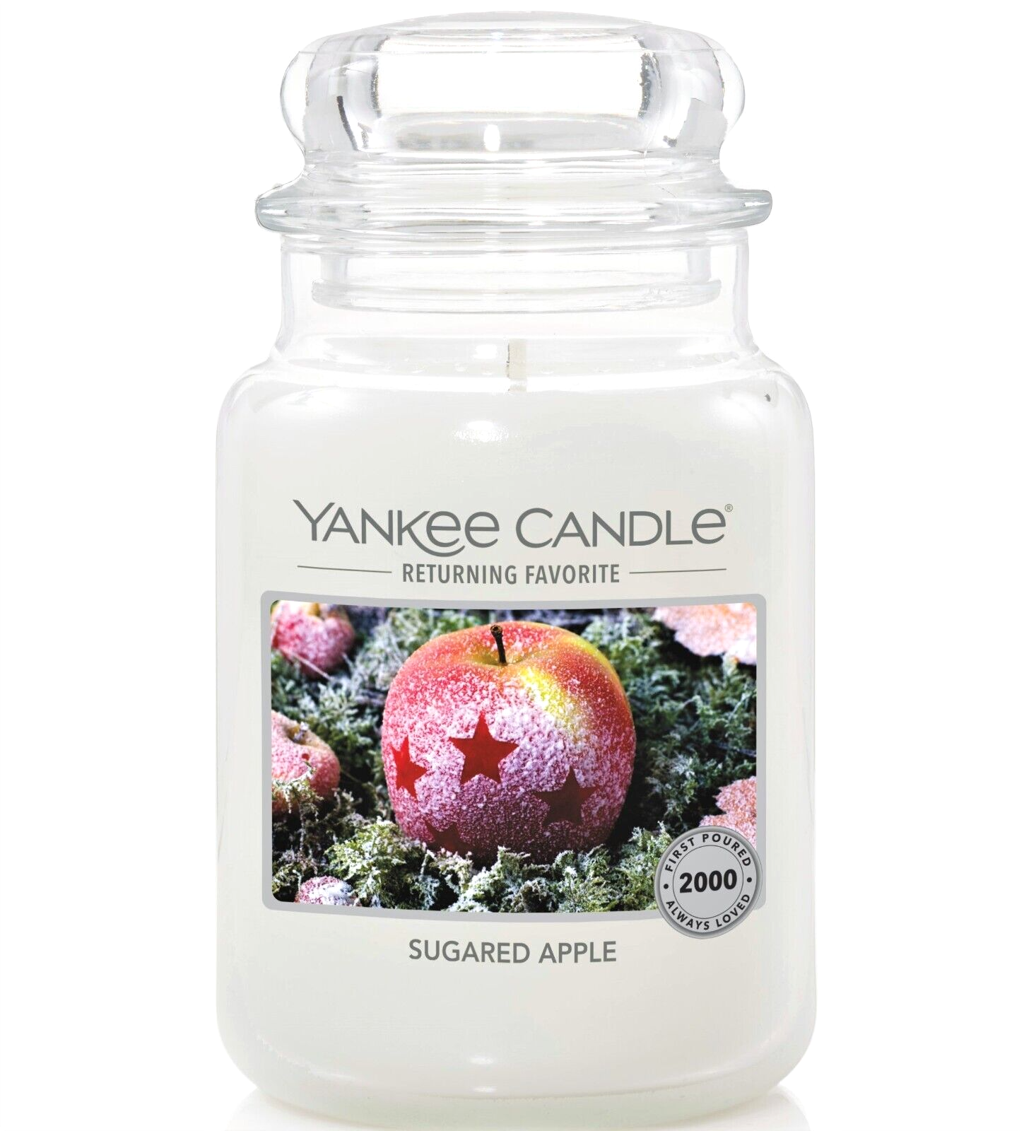 Yankee Candle "SUGARED APPLE" Festive Christmas Large 22 oz. WHITE