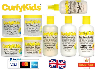 Curly Kids Shampoo Conditioner Gel Moisturizer Detangling Spray
