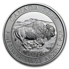 2015 Canada 1.25 Oz Silver $8 Bison Bu