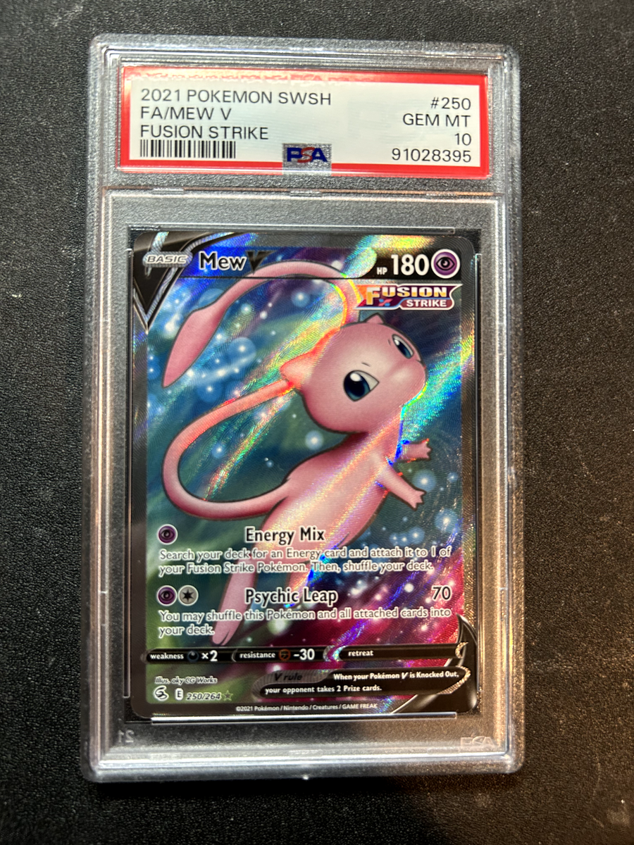 PSA 10 Mew V 250/264 SWSH Fusion Strike 250 Full Art Pokemon PSA 10 Mew V 250/264 SWSH Fusion Strike 250 Full Art Pokemon