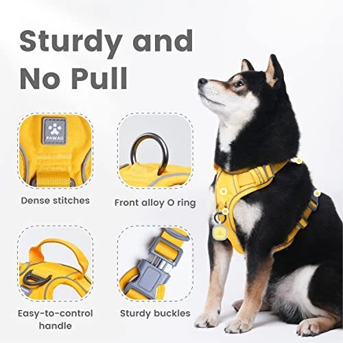 Dog Harness for S (Bigger than Normal (Chest: 17"-22'' )) Pineapple Yellow Dog Harness for S (Bigger than Normal (Chest: 17"-22'' )) Pineapple Yellow