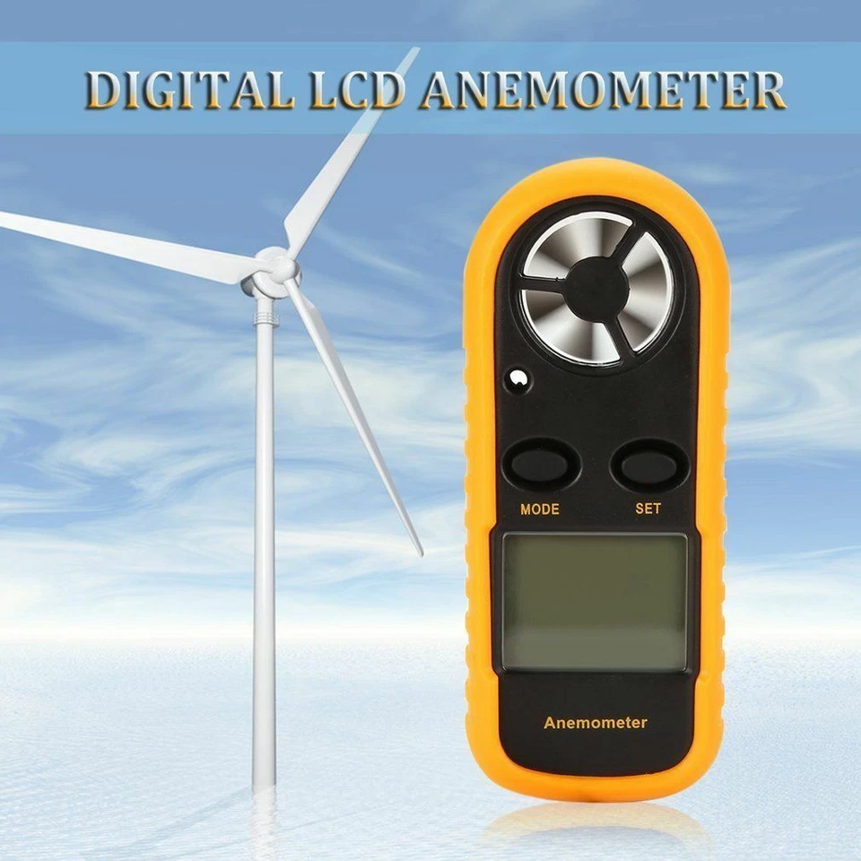 Wind Speed Meter Anemometer Digital Tester Vane Air Flow Gauge Backlight - Image 3 of 4