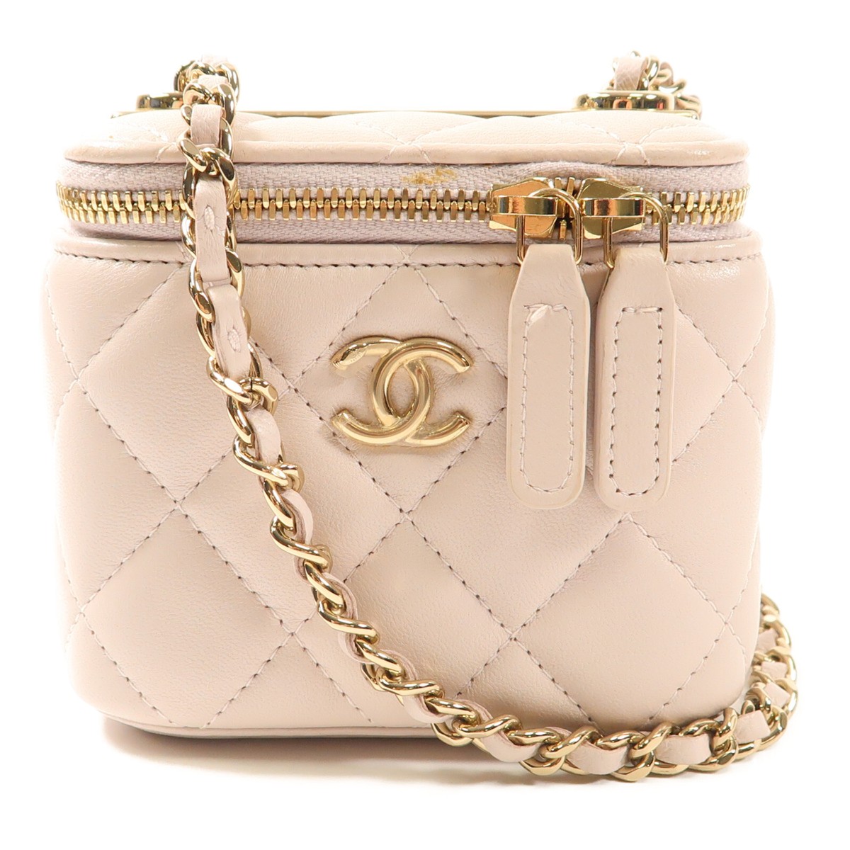 【レアカラー】関税・送料込 CHANEL mini VANITY チェーンバッグ CHANEL CC GHW Mini Vanity Chain Shoulder Bag Calfskin