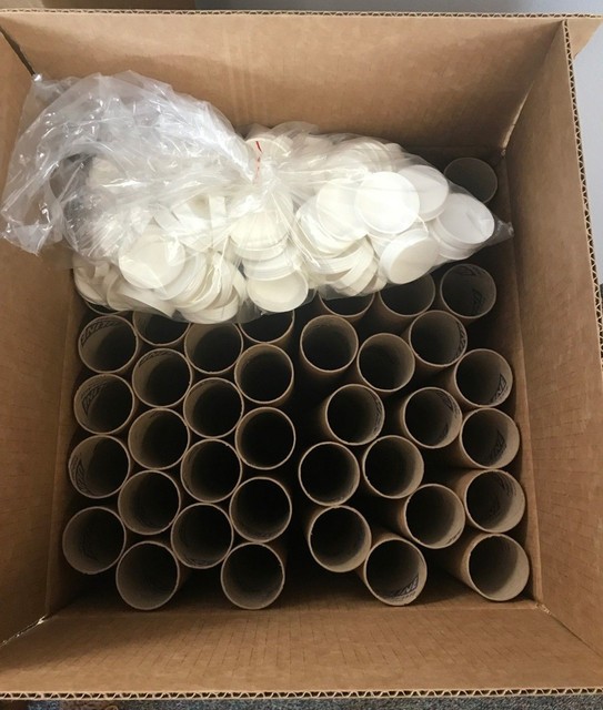 Uline Round Cardboard Kraft Mailing Tubes 2"x 24" & White End Caps