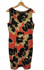 Nine West Womens Mini Dress Size 10 Sleeveless Black/red/yellowish orange