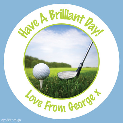 Personalisiertes Golf Day Ball T-Shirt Best Dad Fathers Day Aufkleber Geburtstag - 391