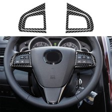 4pcs Carbon Fiber Steering Wheel Button Cover Trim For Mazda Cx-9 2010-15