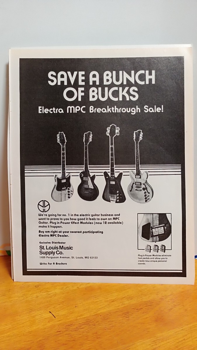 ELECTRA MPC GUITARS 1981 GUITAR AD PRINT AD 11 X #2