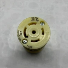 BRYANT 72130-NC WHITE LOCKING NYLON Connector Body 30A 120/208V 4P Nema L21-30 ⭐