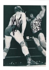 Bob Backlund vs Superfly Jimmy Snuka   signed vintage Wrestling Photo w/COA