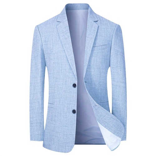 Mens Suit Tops Business Casual Suits Blazer Slim Fit Two Button Tuxedo Jackets - Imagen 9 de 15