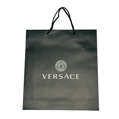 Versace 16”x14”x4” Authentic Black Shopping Paper Bag Gift Tote