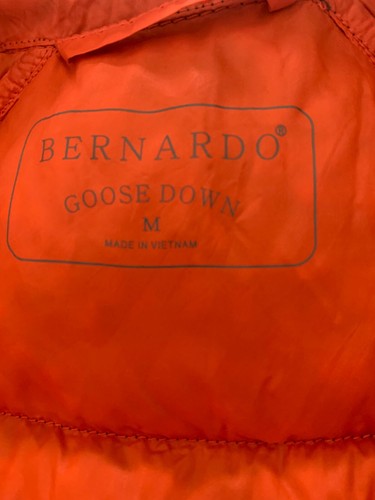 Bernardo Goose Down Puffer Vest Size M Gray Orange Zip Pockets Full Zip - Picture 2 of 9