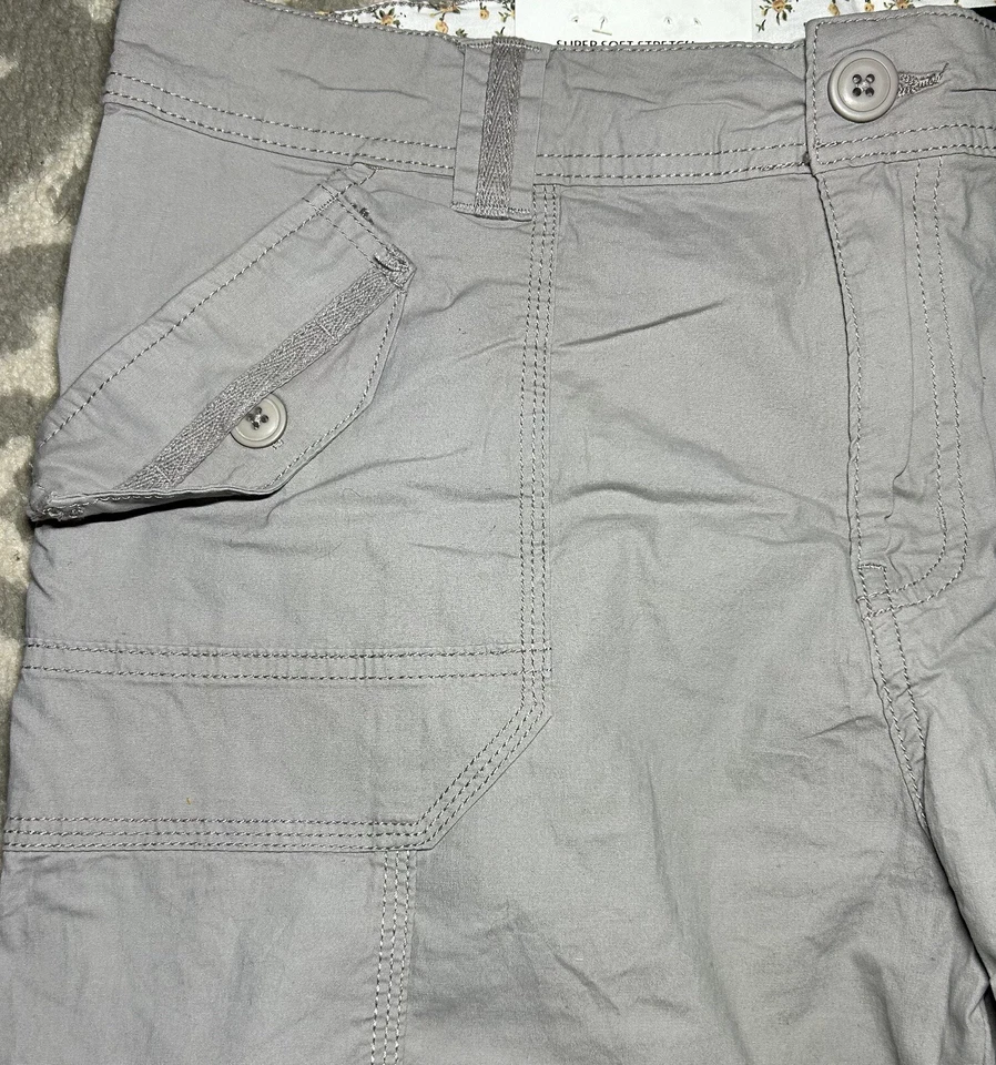 NUEVO CON ETIQUETAS GIGI Allure 12 Mujer Súper Suave Elastizado Gris tiro medio Puños Bolsillos Pantalones Foto 2 de 4