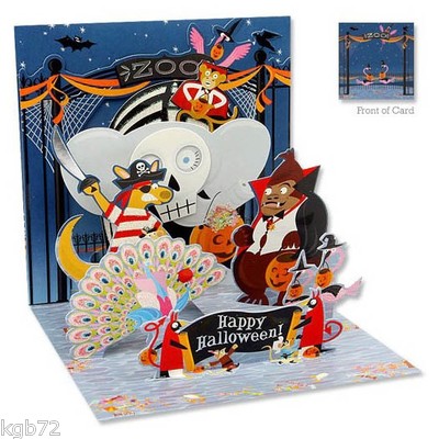 Halloween at the Zoo Pop Up Greeting Card by Up With Paper Treasures # PS-902 