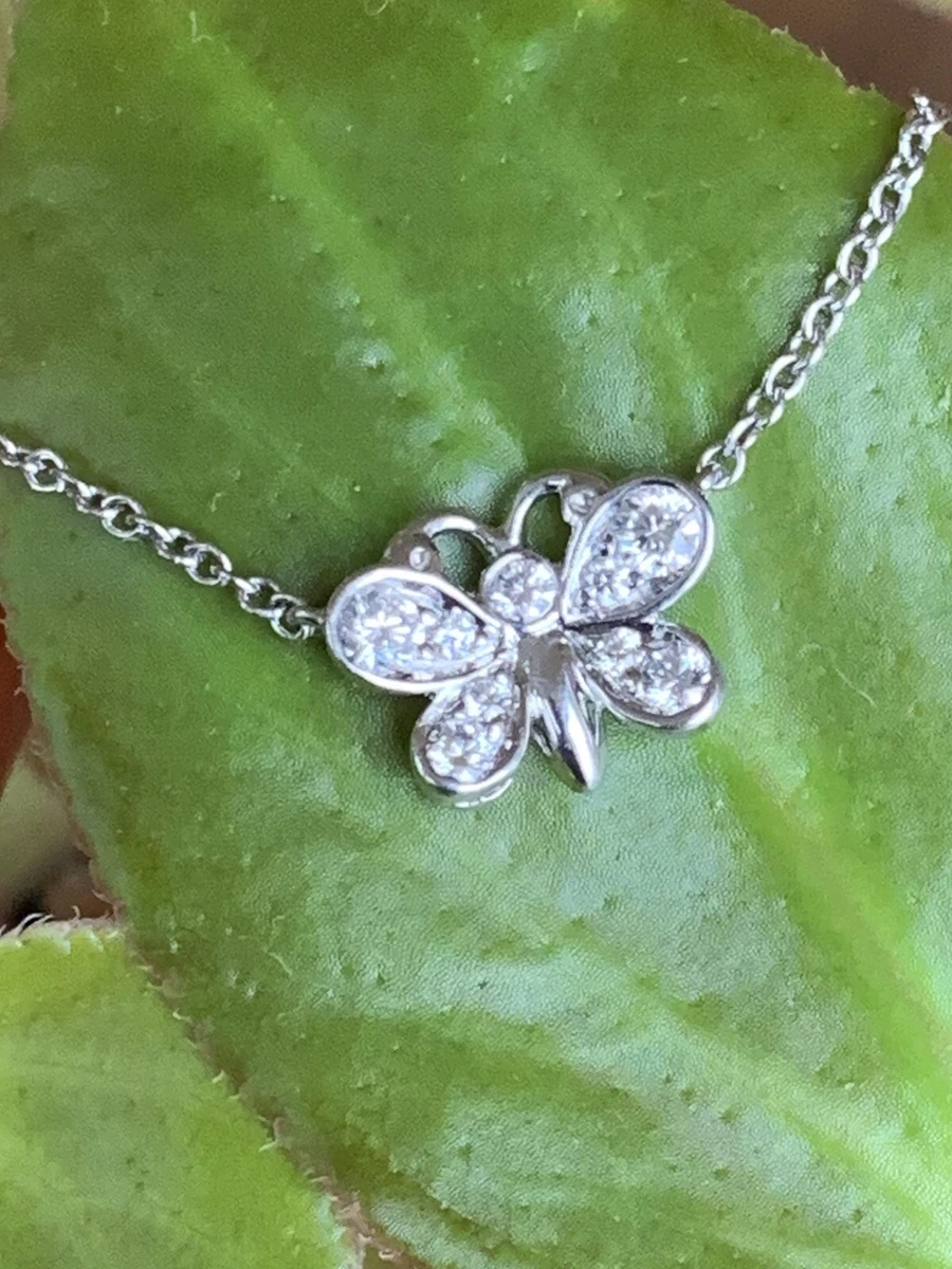 Platinum butterfly necklace deals