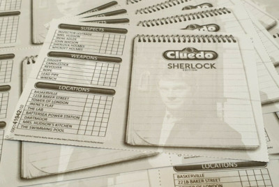 Cluedo Sherlock Holmes Detective Notes Spare -Newspaper Grey (2 Sheets ...