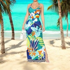 Tropical Print Maxi Dress