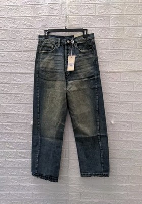New mnml Ultra Baggy Men's Washed Up Denim Jeans Blue Sz 29