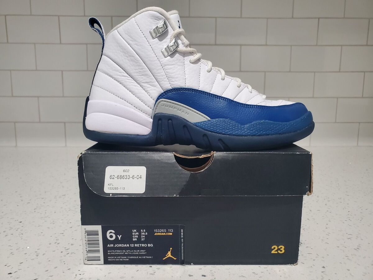 Nike Air Jordan 12 Retro BG Youth Size 6Y Shoes White French Nike Air Jordan 12 Retro BG Youth Size 6Y Shoes White French