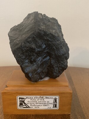 The Ste. Barbie Vein Chunk Coal Piece Of Auchel-Bruay Mined In 1979 France