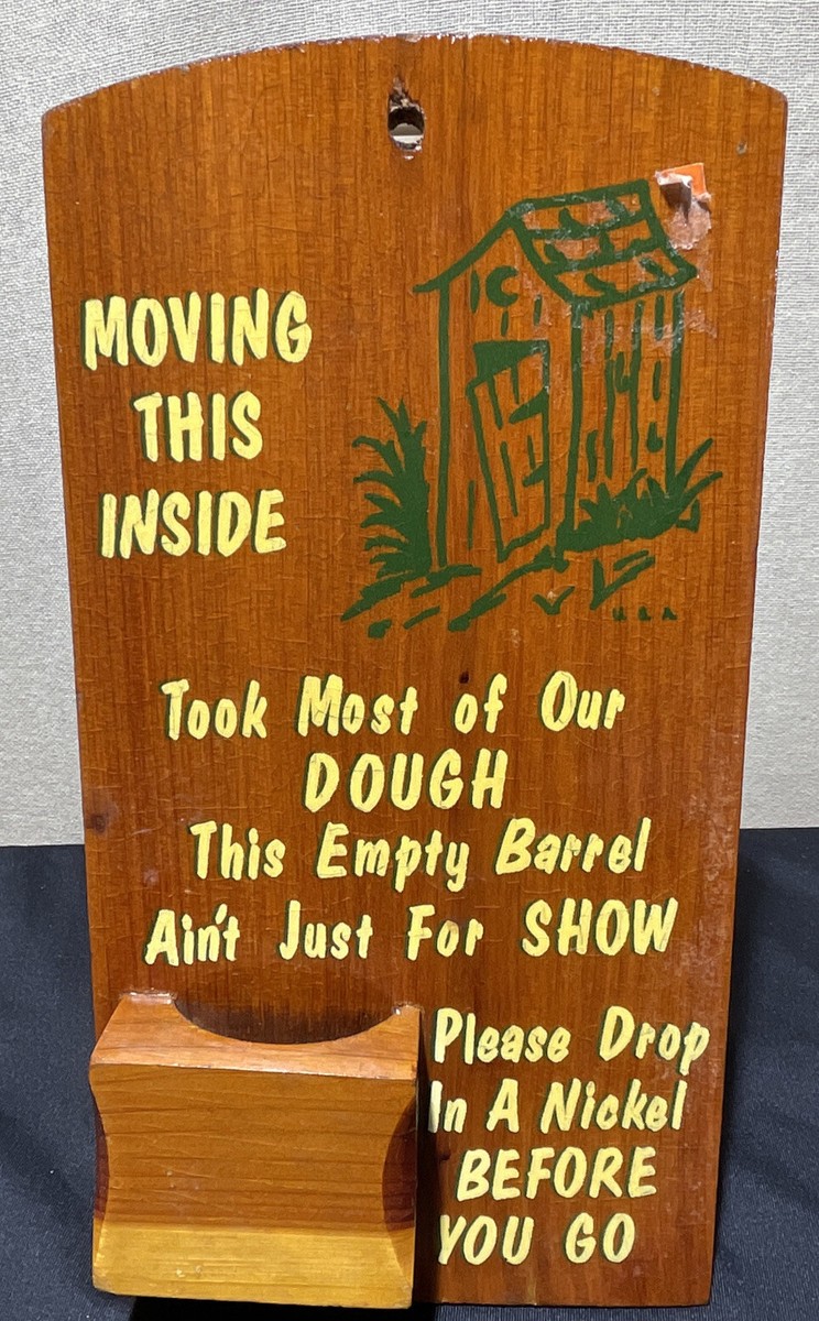 Vintage Primitive Outhouse Saying Wood Plaque Wall Decor Kennett
