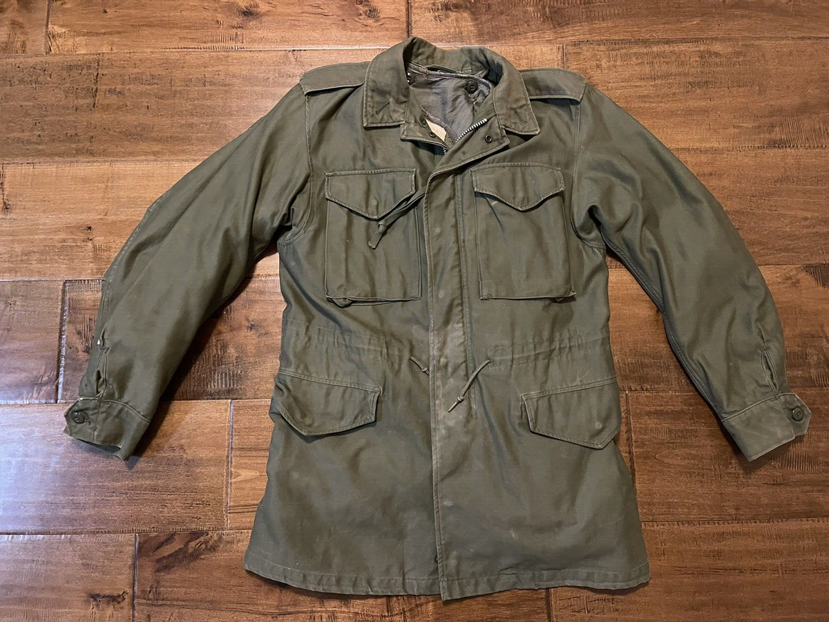 VTG 50s US Military M-1951 M51 Field Jacket Olive Green OG VTG 50s US Military M-1951 M51 Field Jacket Olive Green OG