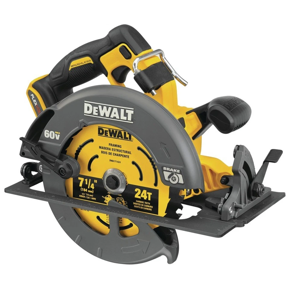 Sierra circular inalámbrica DEWALT DCS578BR 60V MAX FLEXVOLT 7-1/4" certificada restaurada