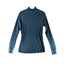 Mountain Warehouse Base Layer Top Womens Sz 10 Teal Merino Wool Extreme Qtr Zip
