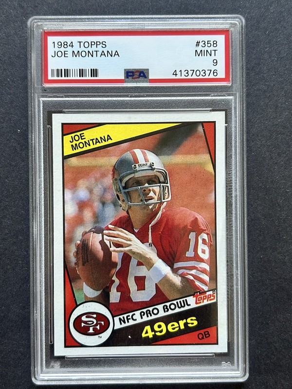 Joe Montana 49ers 1984 Topps #358 NFC Pro Bowl PSA 9