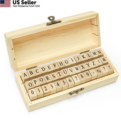 Toptime Letter Stamps, 42Pcs Rubber Alphabet Set With Storage 1.2 inches, 42 