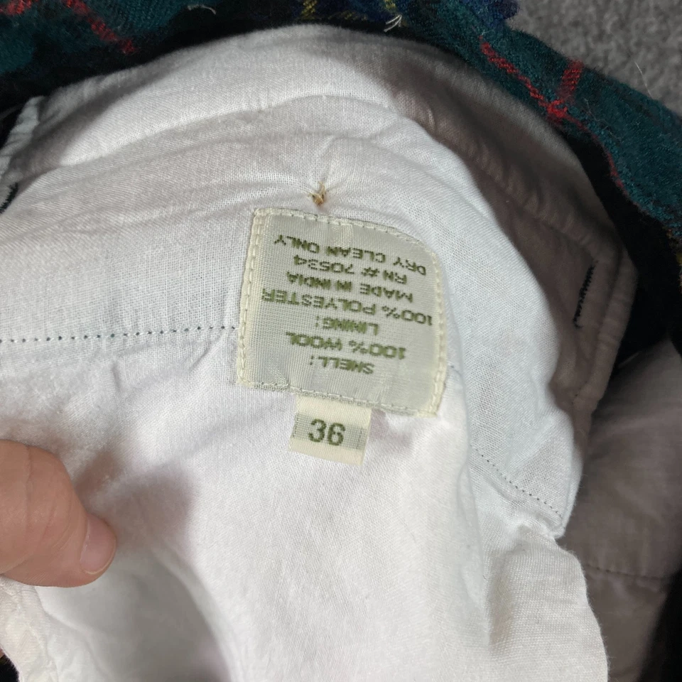 Pantalones chinos vintage Orvis 100 % lana tartán a cuadros para hombre 36 (se adapta a 33X30) verdes Foto 4 de 4