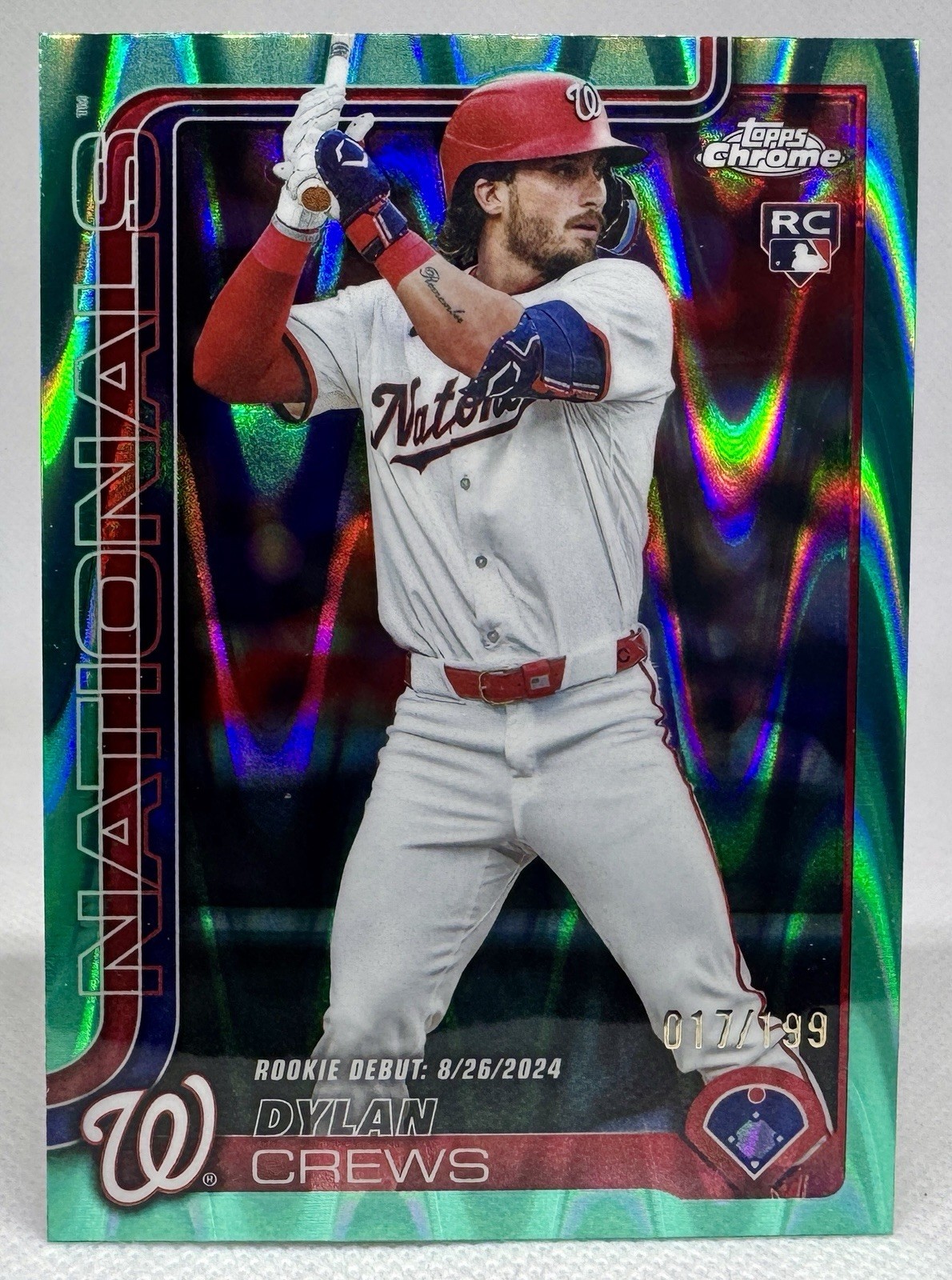 Dylan Crews RC #USC190  2025 Topps Chrome Update Aqua Raywave Refractor /199 SSP