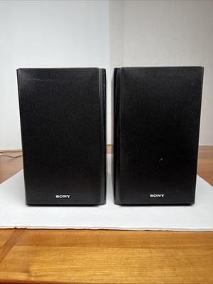 Pair of SONY Black Wood Bookshelf Speakers SS-SBT100 2-Way Stereo TESTED & WORKS