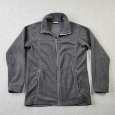 Columbia Fleece Jacket Boys Large 14/16 Gray Full Zip Pockets