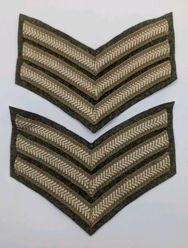 Replica Reenactment British Army WW1/ WW2 Sergeant Rank Stripes Chevrons- New