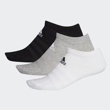 Adidas Kids Light Low-Cut Socks Large 3 Pairs Gray Black White DZ9400-KL