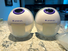 Lansinoh Double Electric Breast Pump w/ Collection Bottle White Purple Black