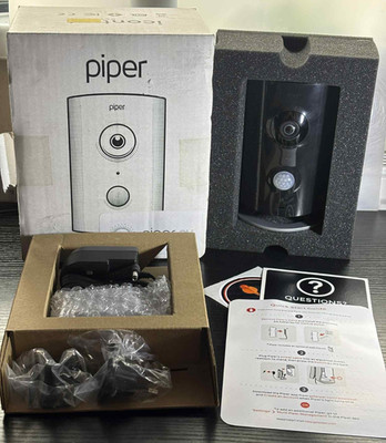 Piper Schwarz Smart Home Sicherheitssystem mit Nachtsicht 180 Grad Videokamera