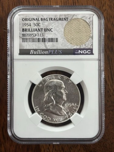 1954 Franklin Half Dollar Brilliant UNC NGC Silver Philadelphia