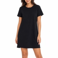 Old Navy T-Shirt Dress Women's Medium Black Crew Neck Short Sleeve Pullover