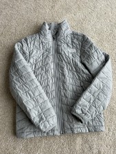 The North Face Kids Quilted Jacket Gray Zip Long Sleeve Size 7/8 Polyester