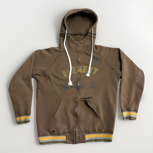Y2K VTG Element Hoodie Sweatshirt Grunge Skater Medium Tan Skateboards Logo