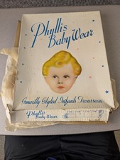 Vintage Phyllis Baby Wear Infants Trousseau Set White Christening Gown Bonnet