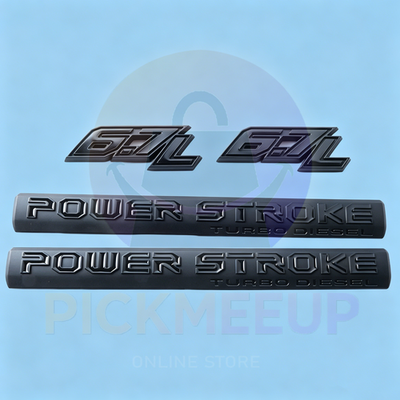 #ad Matte Black Emblems Side Door 6.7L Power Stroke Badges Set of 4 For F250 F350 $35.99