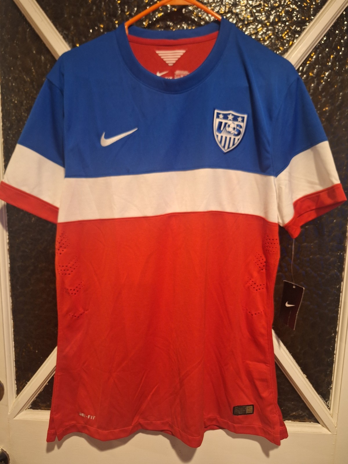 NIKE USMNT 2014 WORLD CUP BOMB POP PLAYER MATCH JERSEY USA SZ XL 578657-657 AWAY