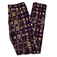 LuLaRoe Leggings One Size Womens Purple Yellow Geometric Tribal Aztec