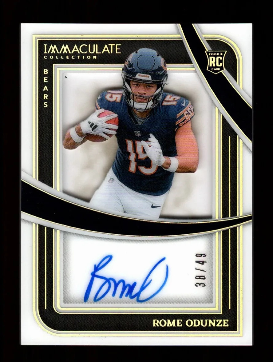 Rome Odunze 2024 Panini Immaculate #IRSS-ROE Shadowbox /49 RC Auto Bears