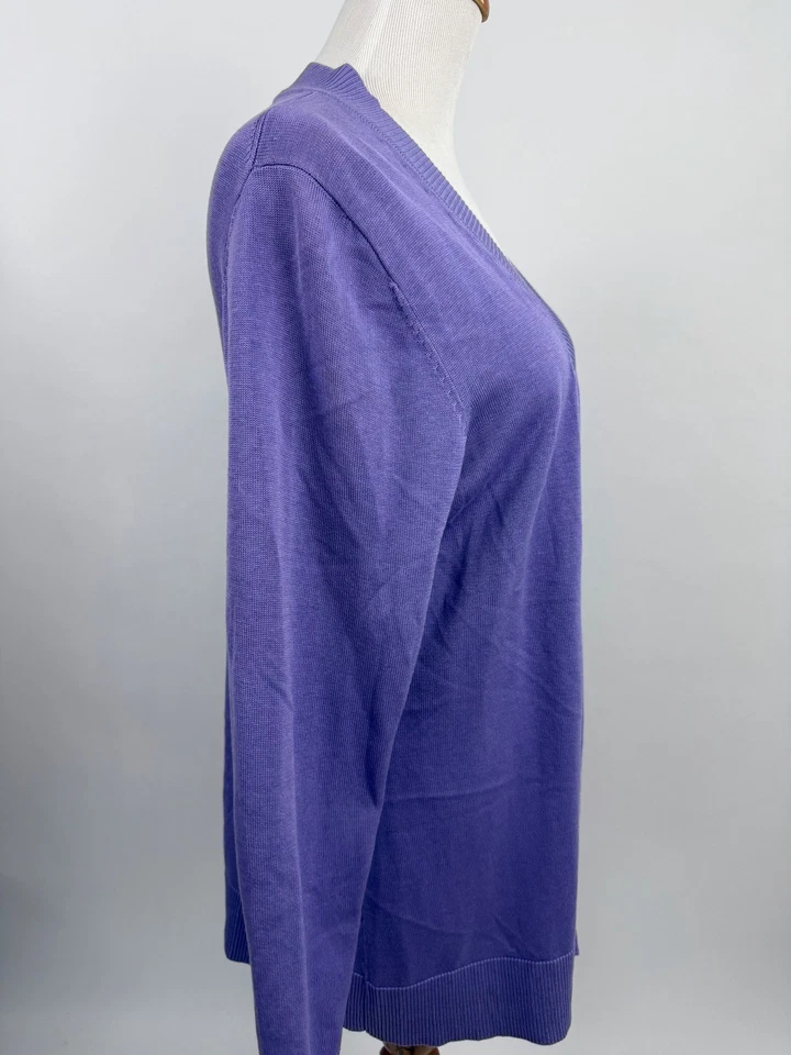 COLDWATER CREEK Púrpura ALGODÓN SEDA Cárdigan Suéter Para Mujer L 14 Foto 2 de 4